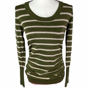 T/o Sweaters Back Tie Neck Detail Striped Sweater Top Size L